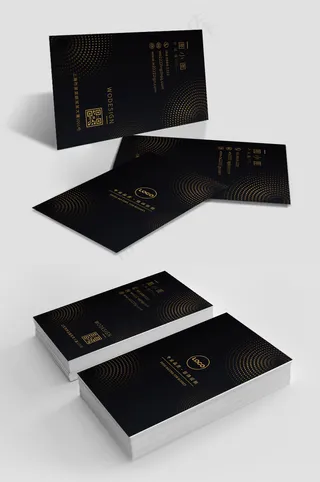 黑色高档简约酒店商务名片设计