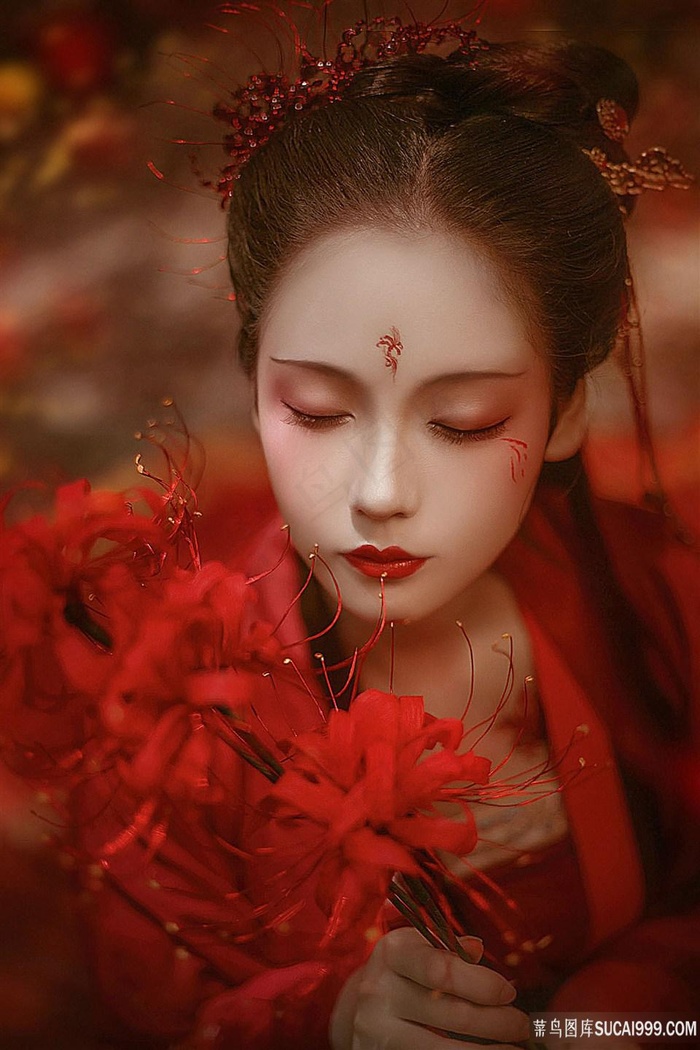 曼珠沙华古装古典汉服美女图片