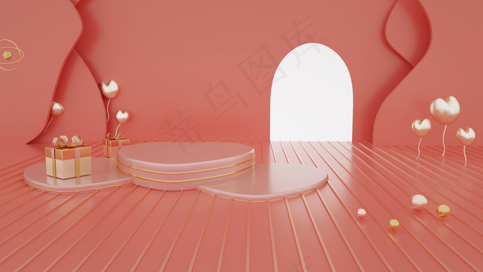 C4D电商场景模型渲染背景