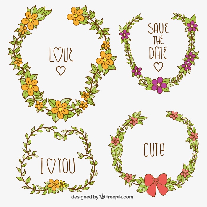 免抠花环标签矢量