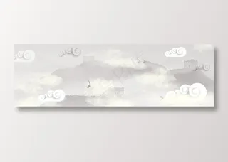 中国风水墨banner海报背景