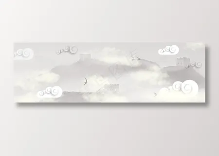 中国风水墨banner海报背景 中国风水墨banner海报背景