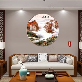 中国风山水花鸟日出帆船紫气东来鸿运当头客厅卧室玄关画酒店装饰画壁画挂画