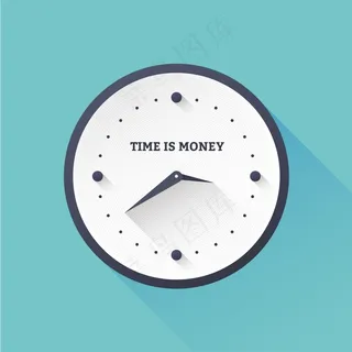 矢量圆形简约钟表