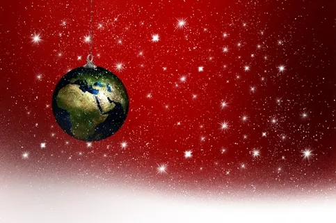 圣诞节雪花风景装饰背景墙