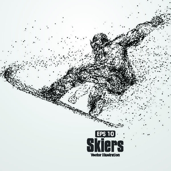 矢量科技动感粒子元素EPS运动人物动物点状创意矢量科幻设计素材