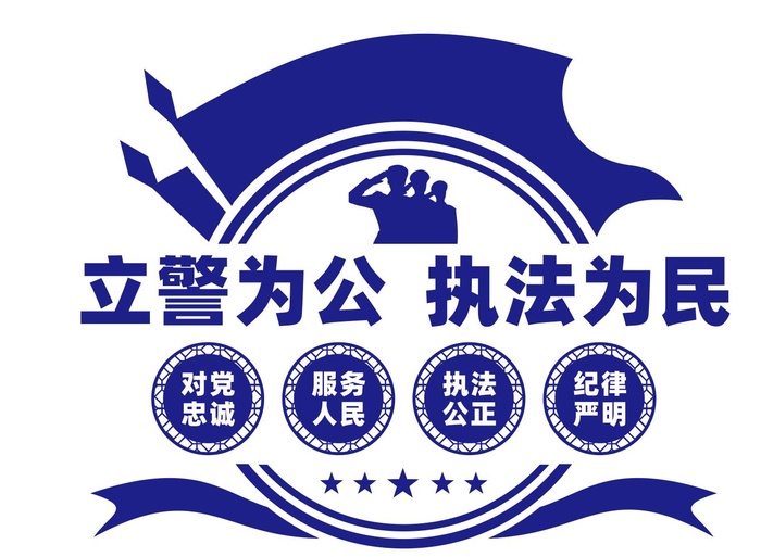 警营文化墙宣传标语cdr矢量模版下载