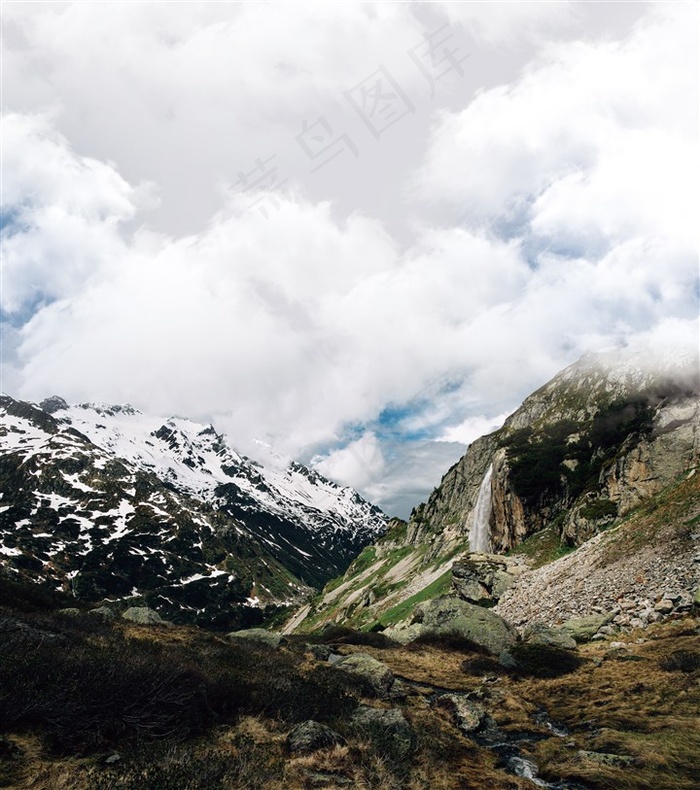 欧洲雪山山峰山顶景色