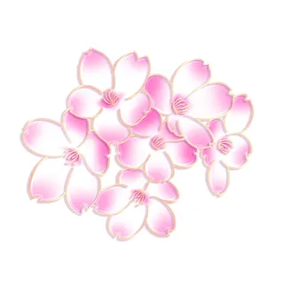 国潮风立体浮雕金边手绘花朵花卉PSD设计PNG免扣图片元素素材