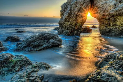 美丽的夕阳海景摄影高清图片 美丽的夕阳海景摄影高清图片