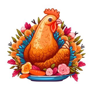 鸡装饰画免抠