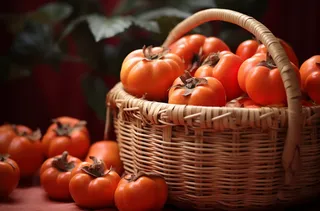 柿子秋季水果摄影图