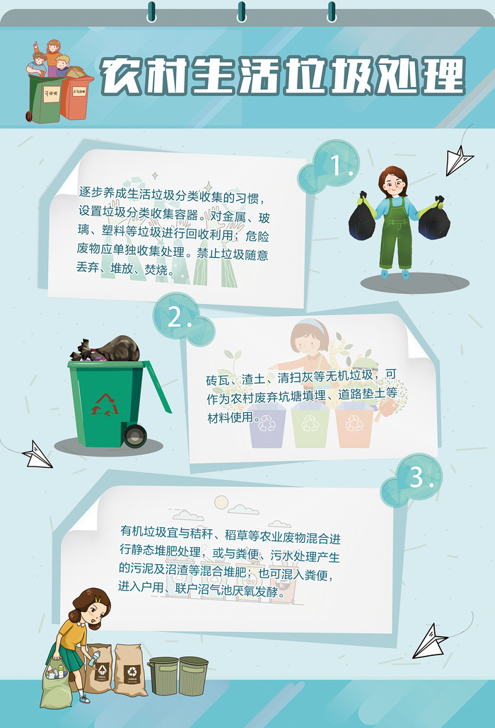 农村生活环境生活垃圾处理海报