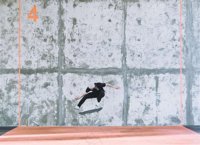 炫酷的滑板动作素材图片