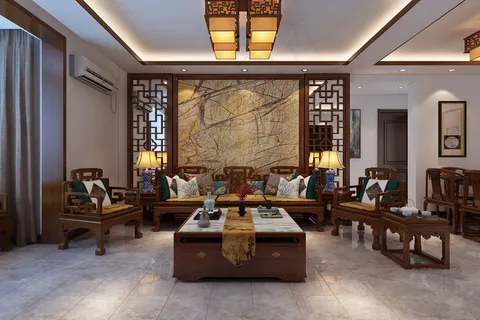 古典客厅中式圆形复式楼客厅古典家居玄关隔断餐厅带圆形走廊个性造型大厅 古典客厅中式圆形复式楼客厅古典家居玄关隔断餐厅带圆形走廊个性造型大厅