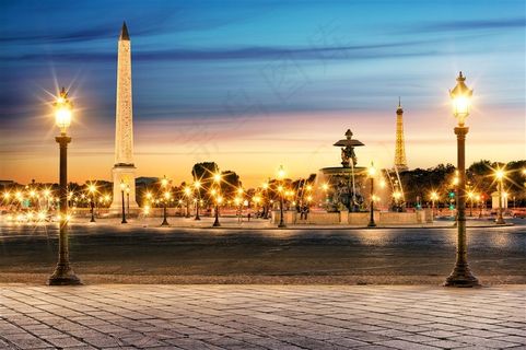 法国巴黎夜晚景象