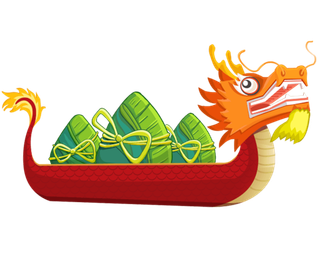 赛龙舟粽子端午节插画
