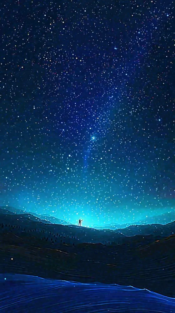 夜晚天空科幻绚丽星空(816x1456)