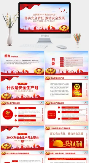 安全生产PPT模板预览图