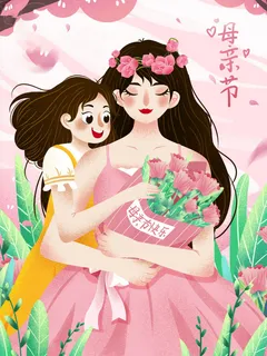 母亲节 母亲节插画 母亲节宣传