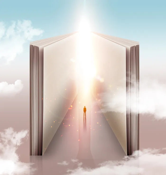 打开的书籍带来光明前途psd模版下载