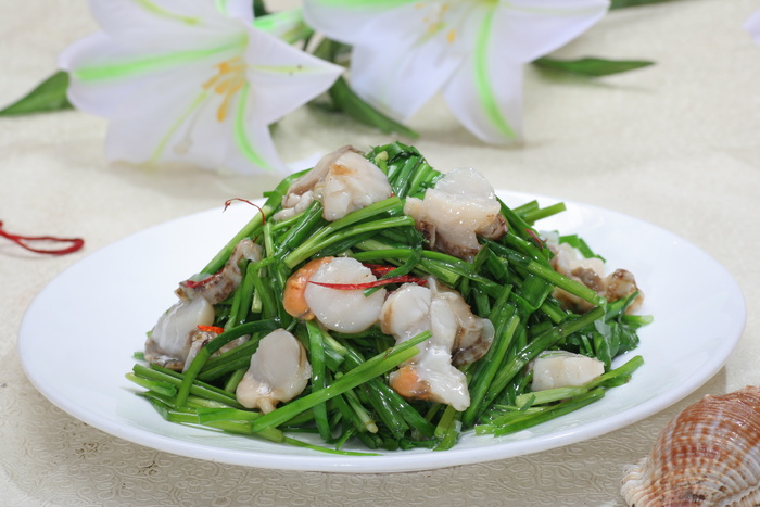 韭菜炒扇贝肉