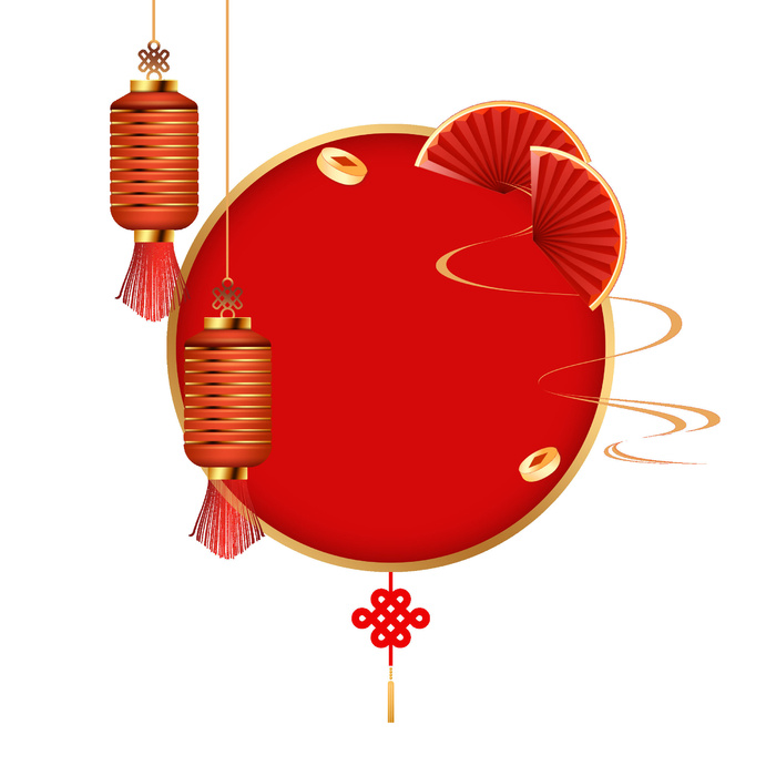 灯笼框装饰新年psd模版下载