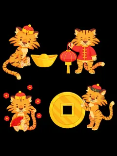 设计卡通老虎虎年素材