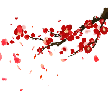 免抠红梅树枝素材