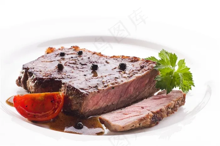 切了一片的牛排图片美食西餐图片
