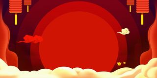 2022虎年新年春节卡通模板喜庆节日背景