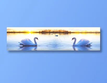 中国风山水白鹅树木客厅卧室装饰画