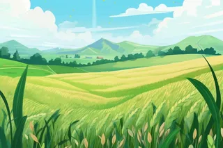 小麦插画背景图