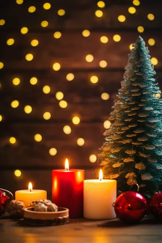 圣诞节日庆祝蜡烛灯光摄影图