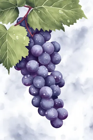 葡萄水彩国风背景