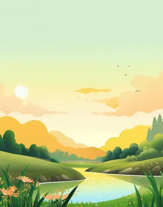 绿色清新户外草地背景