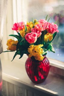 花瓶, 花朵, 窗户, 插花,