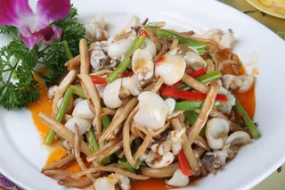 茶树茹炒墨鱼仔