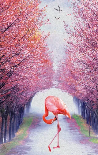 火烈鸟装饰画