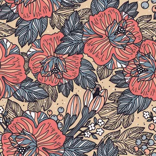 花卉唯美手绘花朵面料纹理手机壳布料面料印花服装矢量图案素材