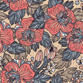 花卉唯美手绘花朵面料纹理手机壳布料面料印花服装矢量图案素材