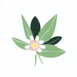 一朵花有绿叶环绕png免抠