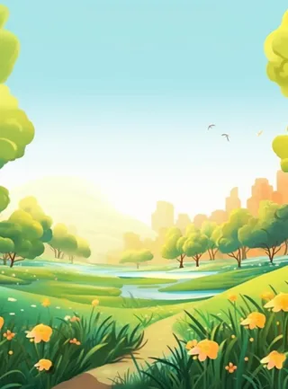 绿色清新户外草地背景