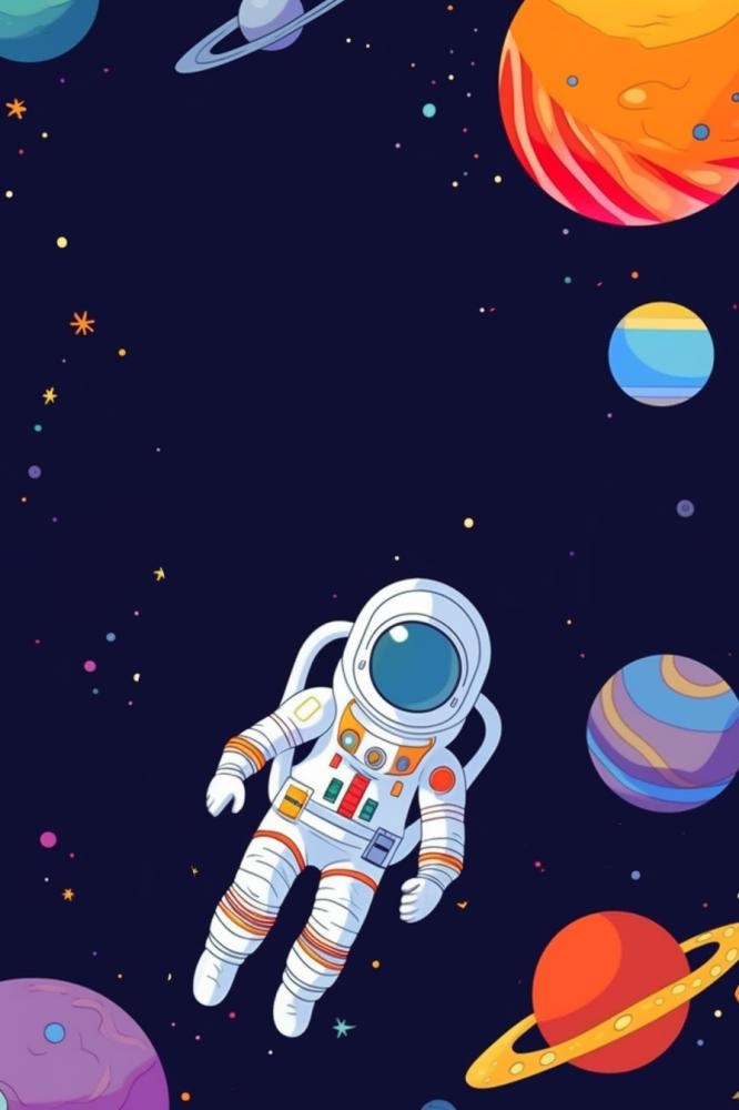 深蓝色航天员月球太空背景