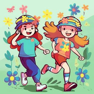 玩耍旅行卡通人物扁平插画