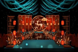 红色中式传统婚礼效果图