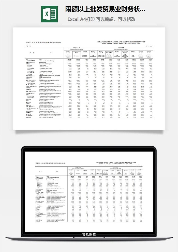 限额以上批发贸易业财务状况和经济效益excel模板