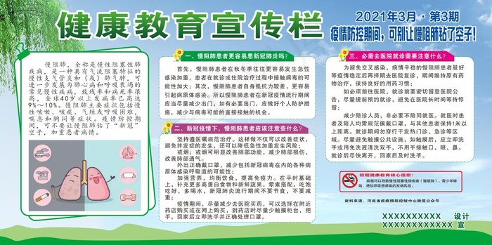 健康教育展板-疫情防控期间，可别让慢阻肺钻了空子