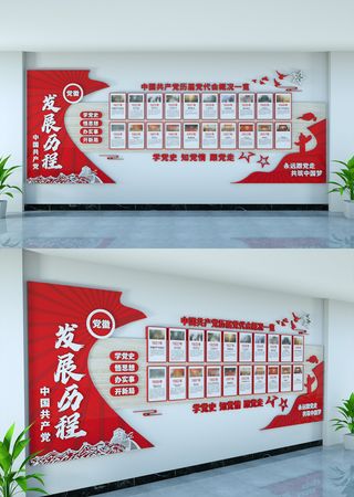 中国共产党的光辉发展历程文化墙