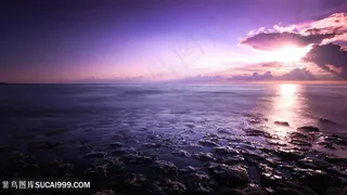 黄昏湖畔美景壁纸